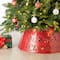 Glitzhome® Red 26" LED Merry Christmas Cutout Metal Tree Collar